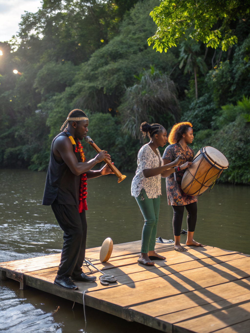Live African drumming performance at a community event