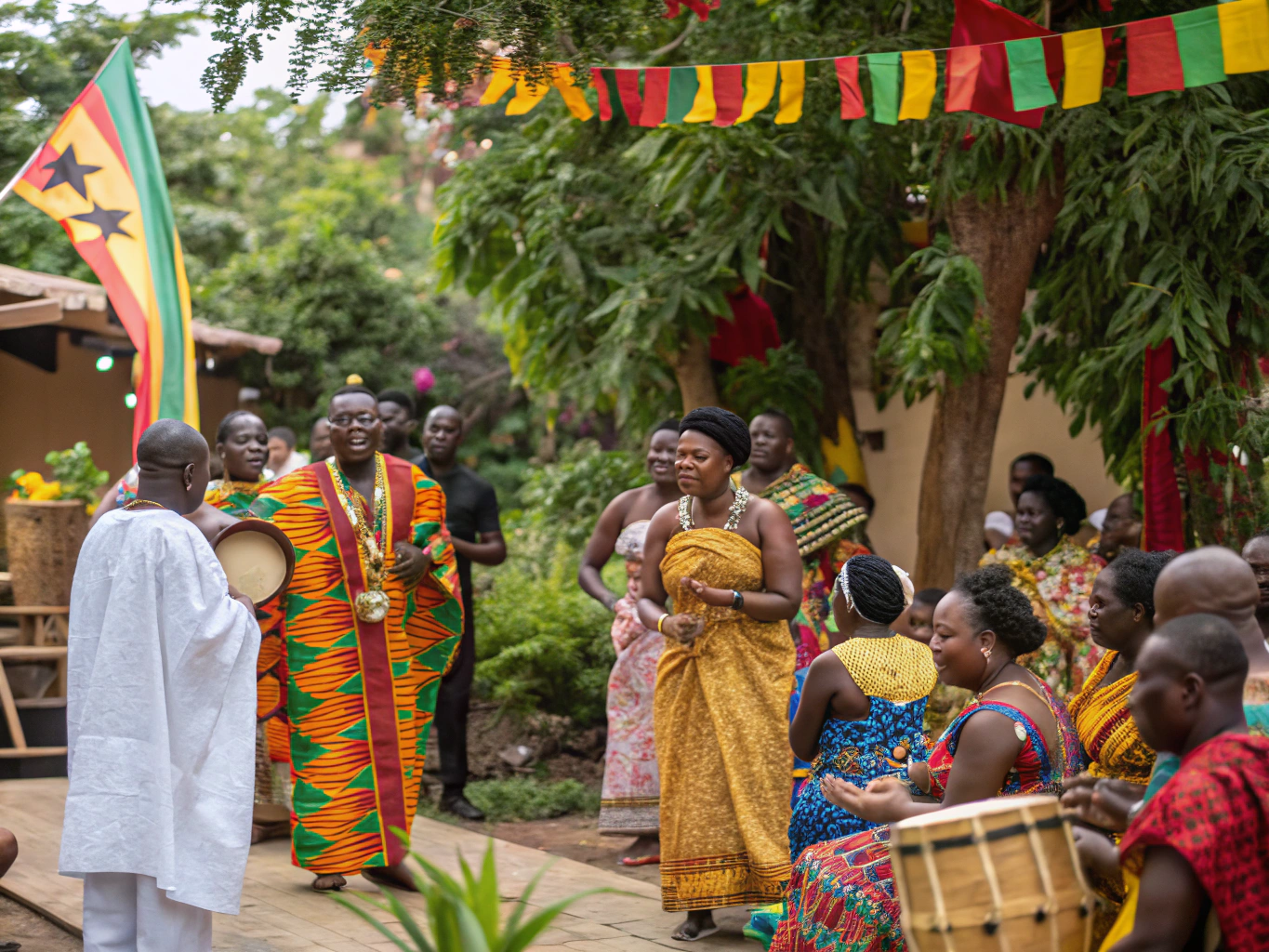 Community members celebrating African history at a cultural event